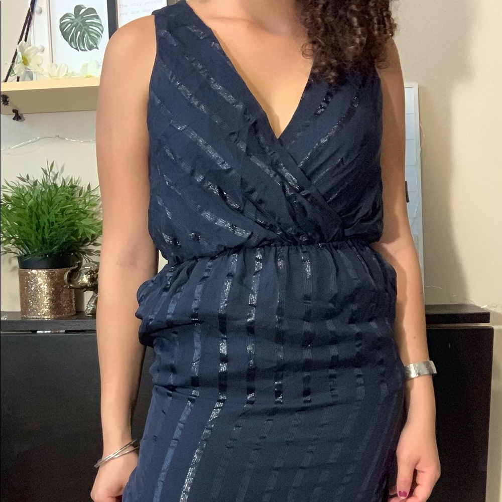 Black and blue party dress